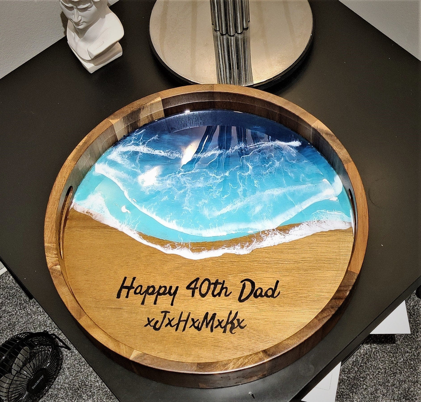 Coastal Ocean Art Resin Art Wooden Tray, Resin Ocean Art, Mango Wood Tray, Acacia Wood Tray For Gifts and Home Décor and Decoration - GOFIRE OUTLET