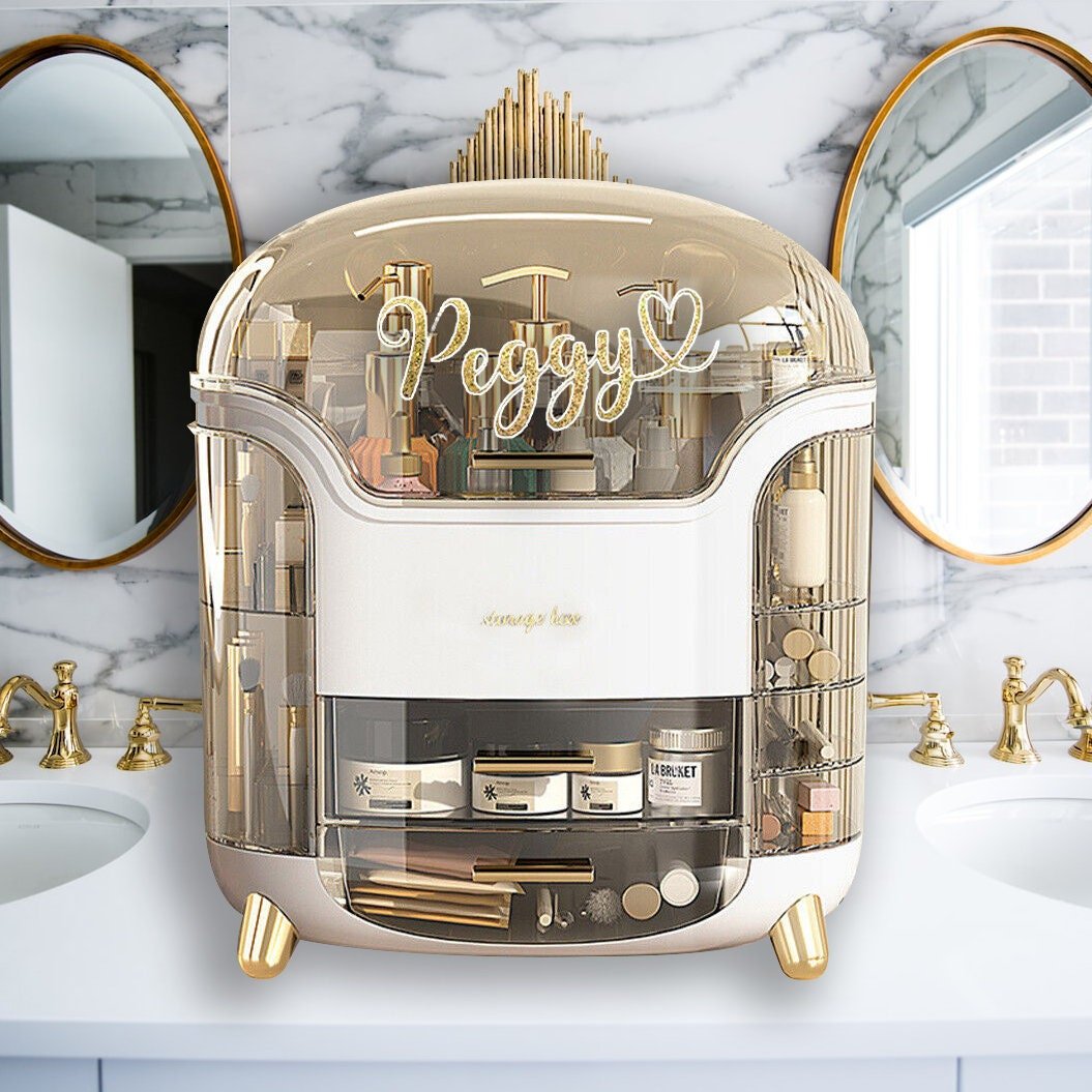 Elegant Desktop Makeup Organizer for Women – Multi - Functional Jewelry & Cosmetic Storage Box, Vanity Organizer, Perfect Gift for Her & Makeup Lovers - GOFIRE OUTLET