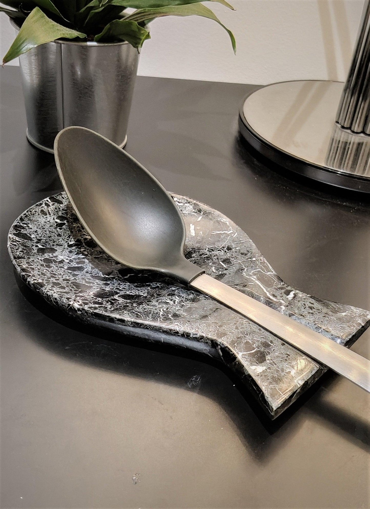 Handmade Black Marble Spoon Rest: Kitchen Utensil Holder - GOFIRE OUTLET