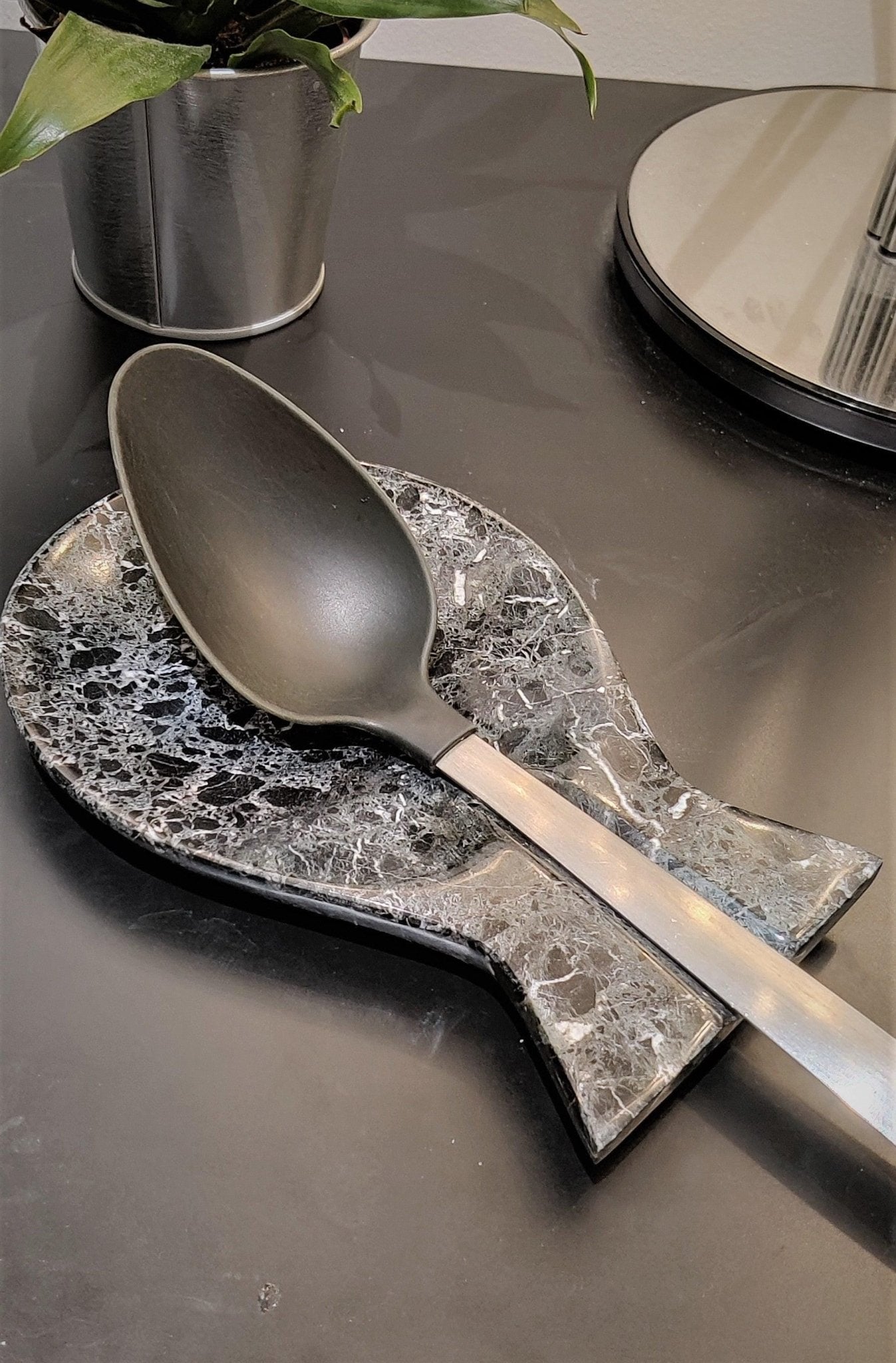 Handmade Black Marble Spoon Rest: Kitchen Utensil Holder - GOFIRE OUTLET