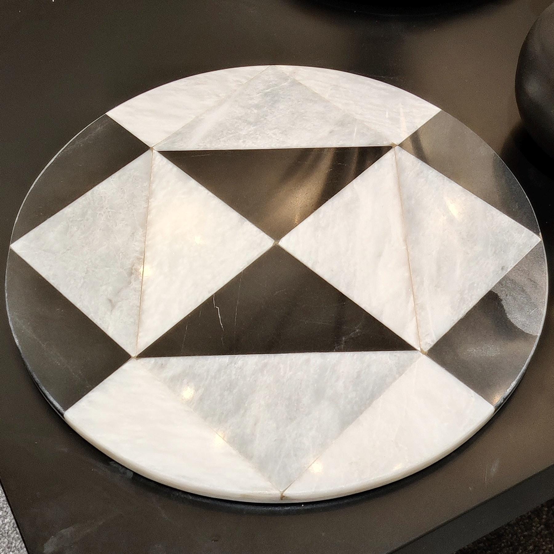 Mosaic Marble Round Tray: Natural Finish Home Decor (12x12 inches) - GOFIRE OUTLET