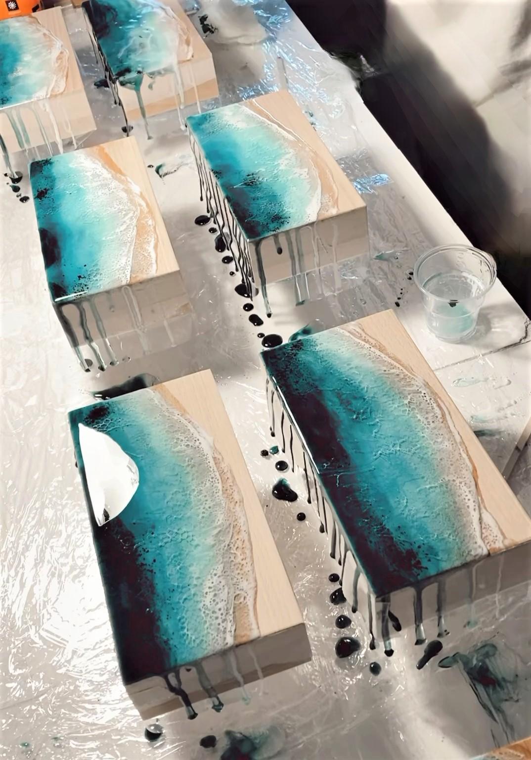 Ocean Resin Jewelry Box, Personalized Travel Case for Women, Gift For Her, Wooden Jewelry Organizer, Personalized Jewelry Box - GOFIRE OUTLET