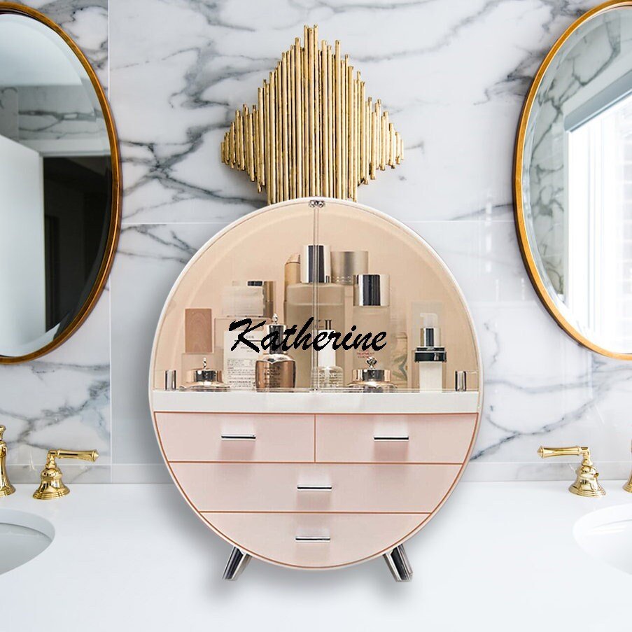 Personalized Desktop Make up Organizer for Women, Jewelry Organizer, Cosmetic Organizer, Storage Box, Gift for Her, Makeup Lover Gift - GOFIRE OUTLET