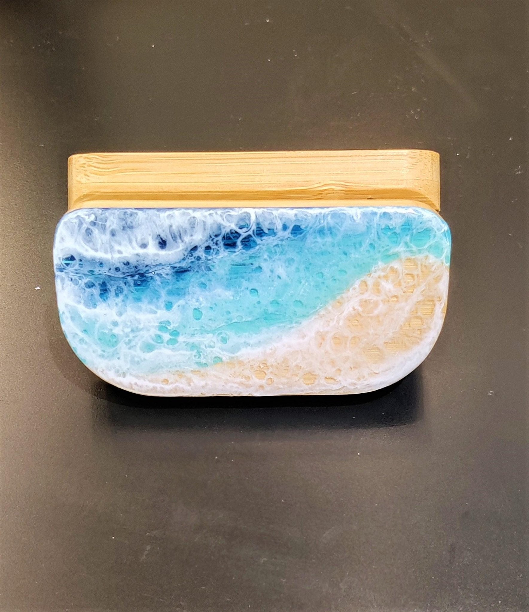 Personalized Ocean Resin Art Bamboo Pill Box | Bamboo Pill Box, Small Pill Box, Gift for Mum, Gift for Dad - GOFIRE OUTLET