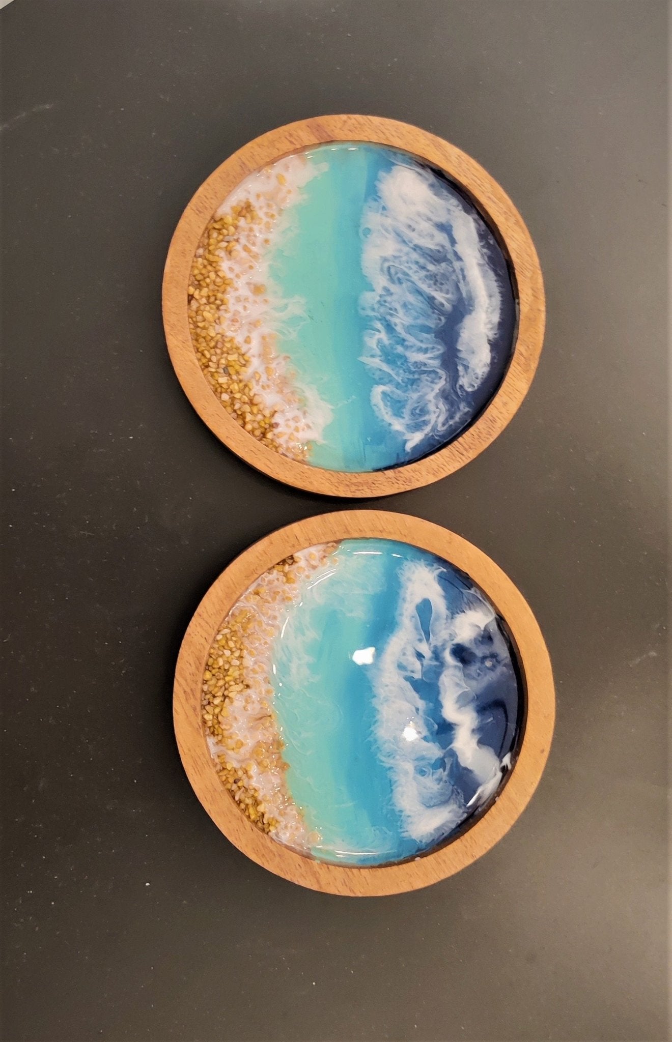 Resin Art Wood Coasters Sets, Resin Art in Bamboo, Cork, Acacia Wood Coasters For Wedding Gifts, Birthday Gifts, Table Décor, Personalized - GOFIRE OUTLET